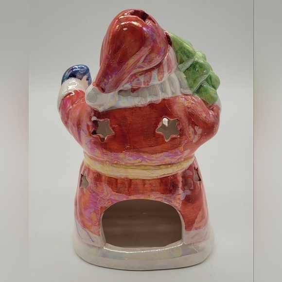 Holiday Traditions Santa Candle Holder Decor Christmas Xmas set of 2 - Picture 3 of 7